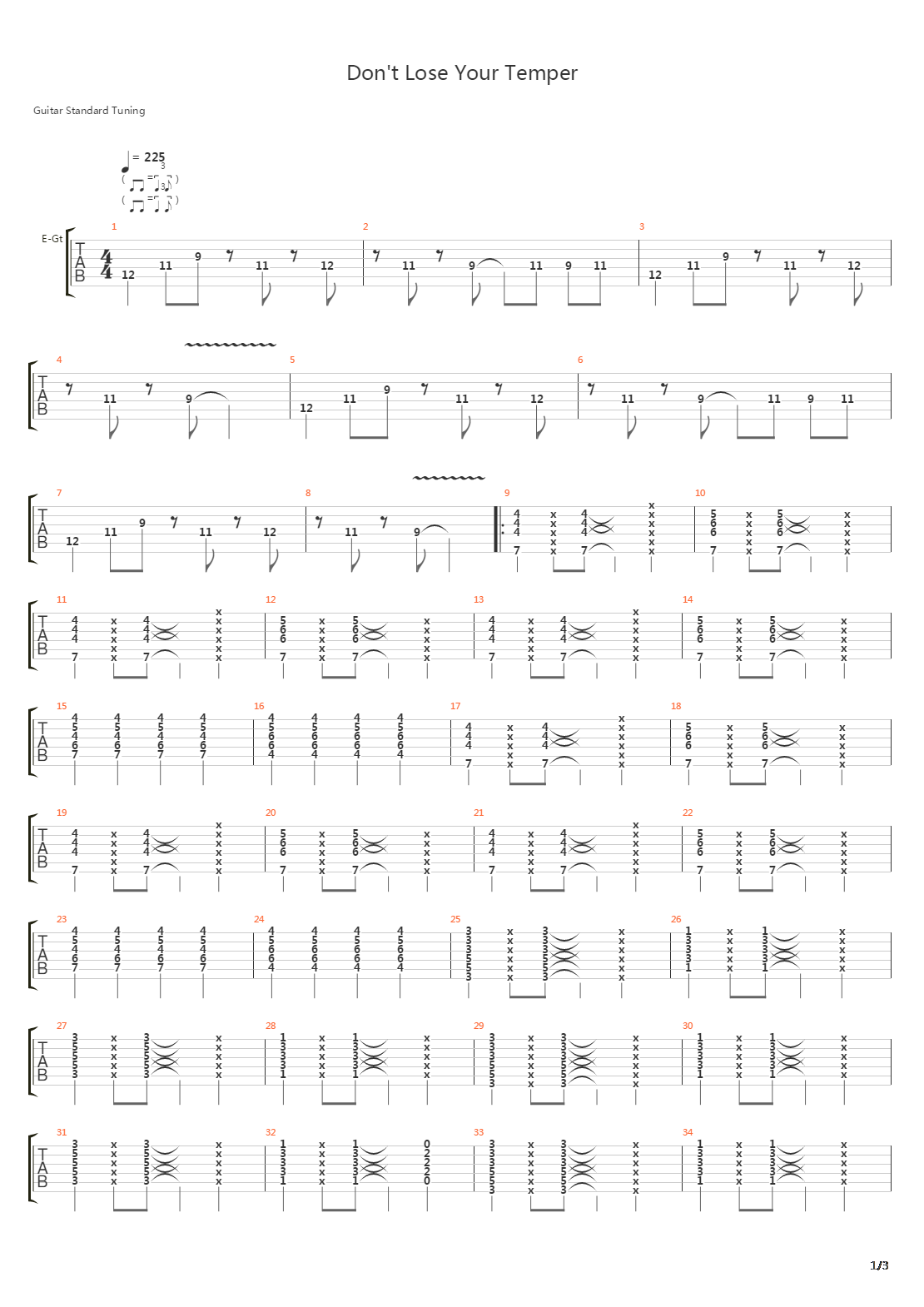 Dont Lose Your Temper吉他谱