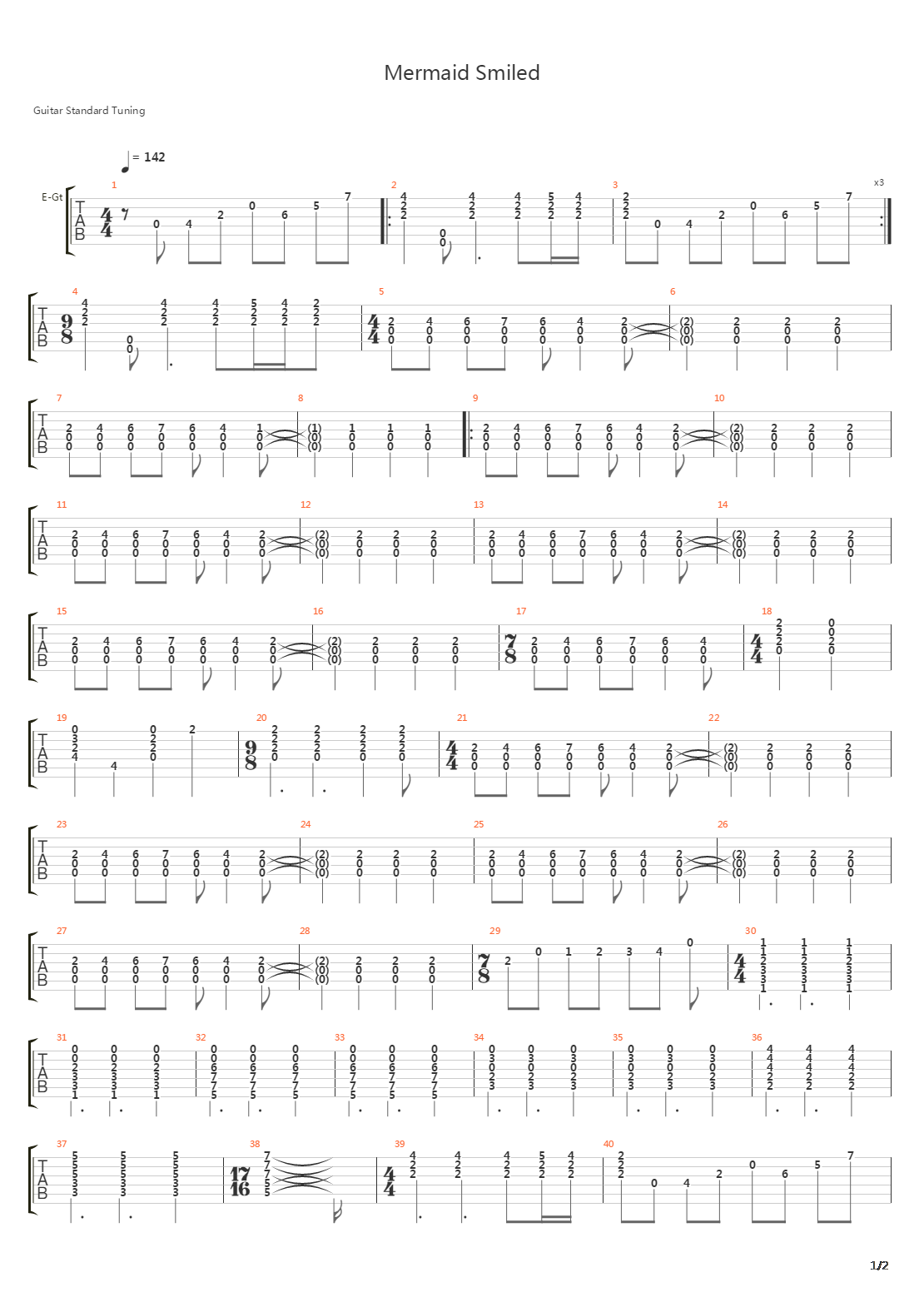 Mermaid Smiled吉他谱