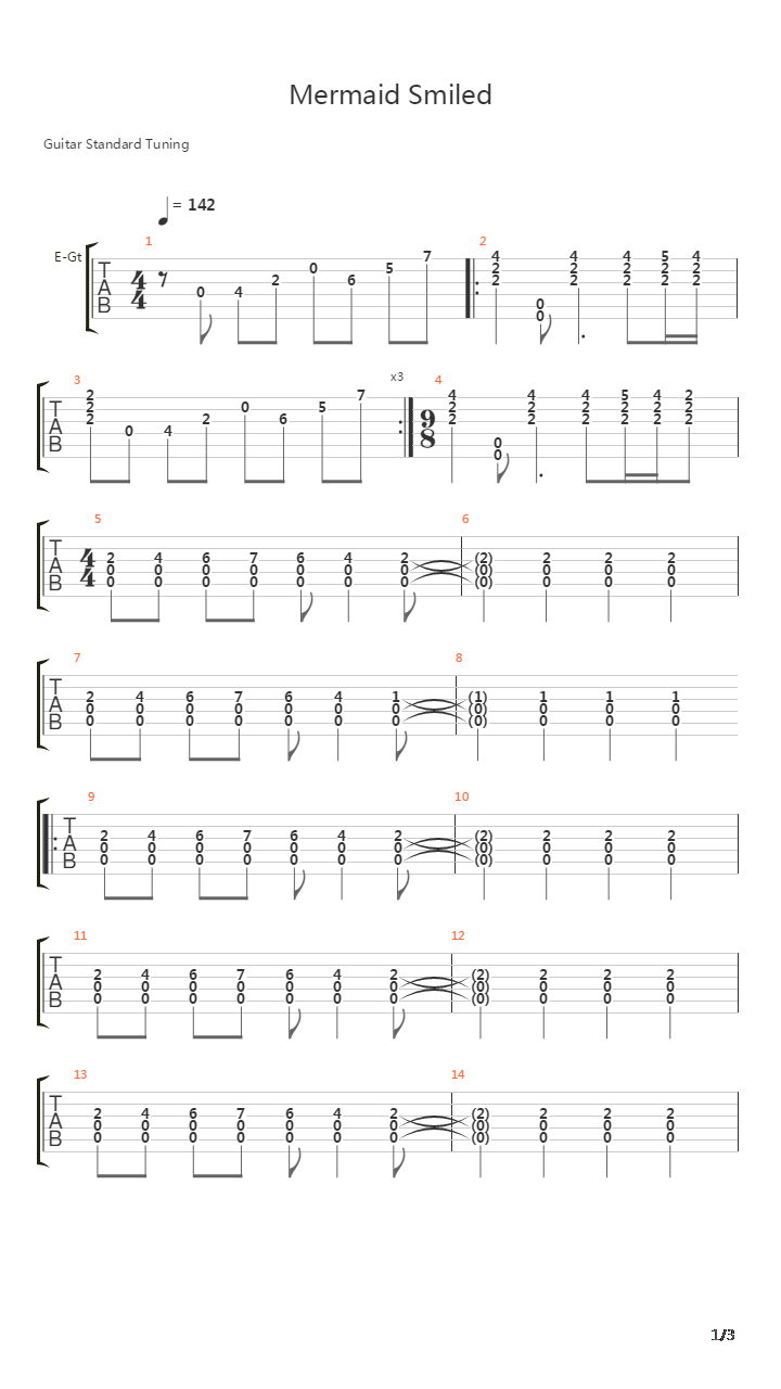 Mermaid Smiled吉他谱