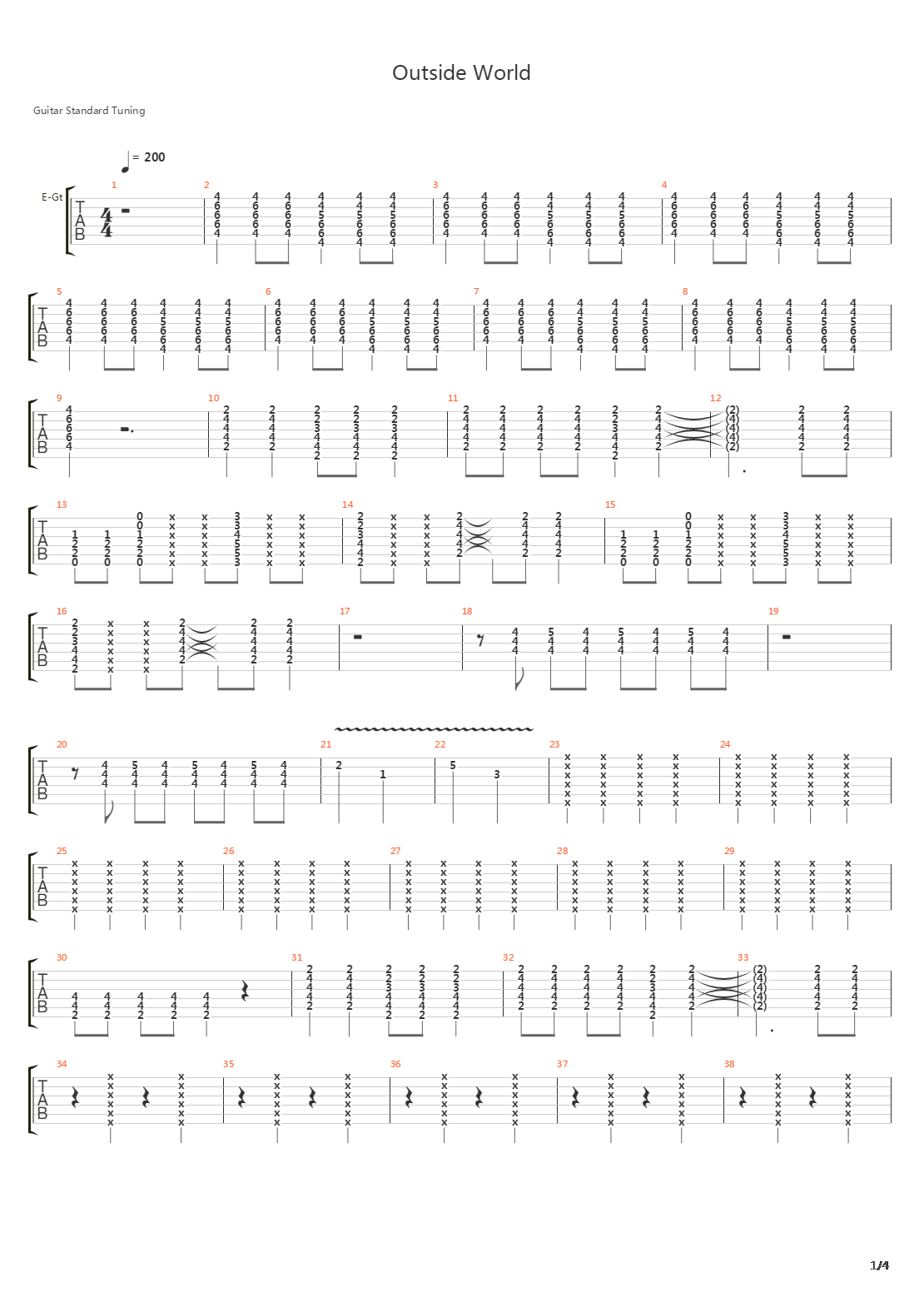 Outside World吉他谱