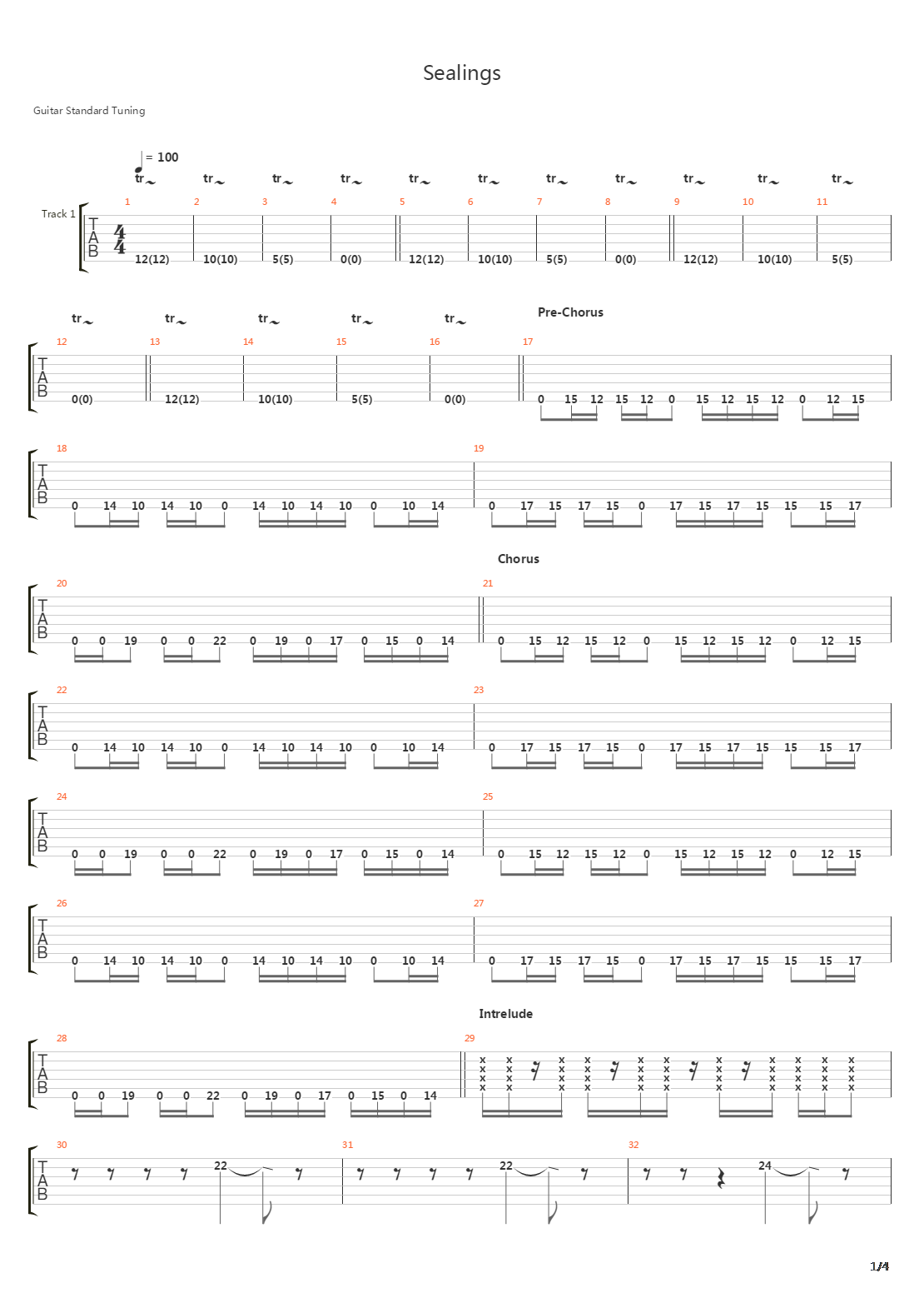 Sealings吉他谱