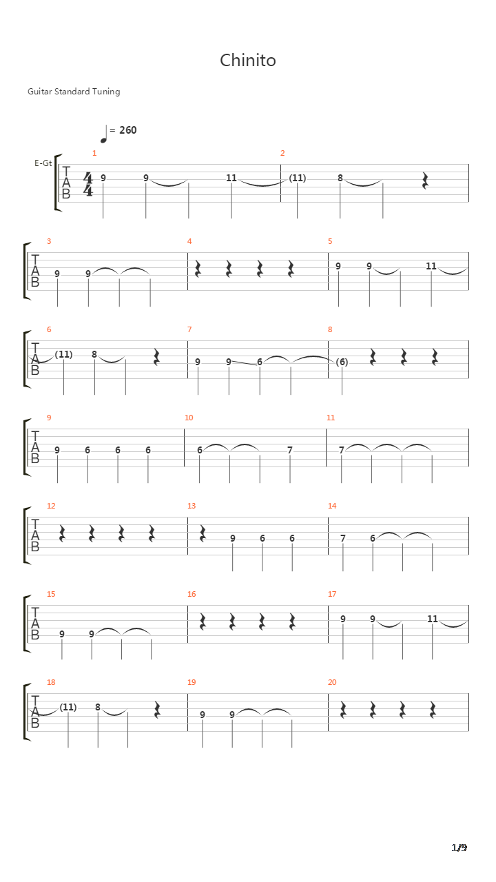 Chinito吉他谱