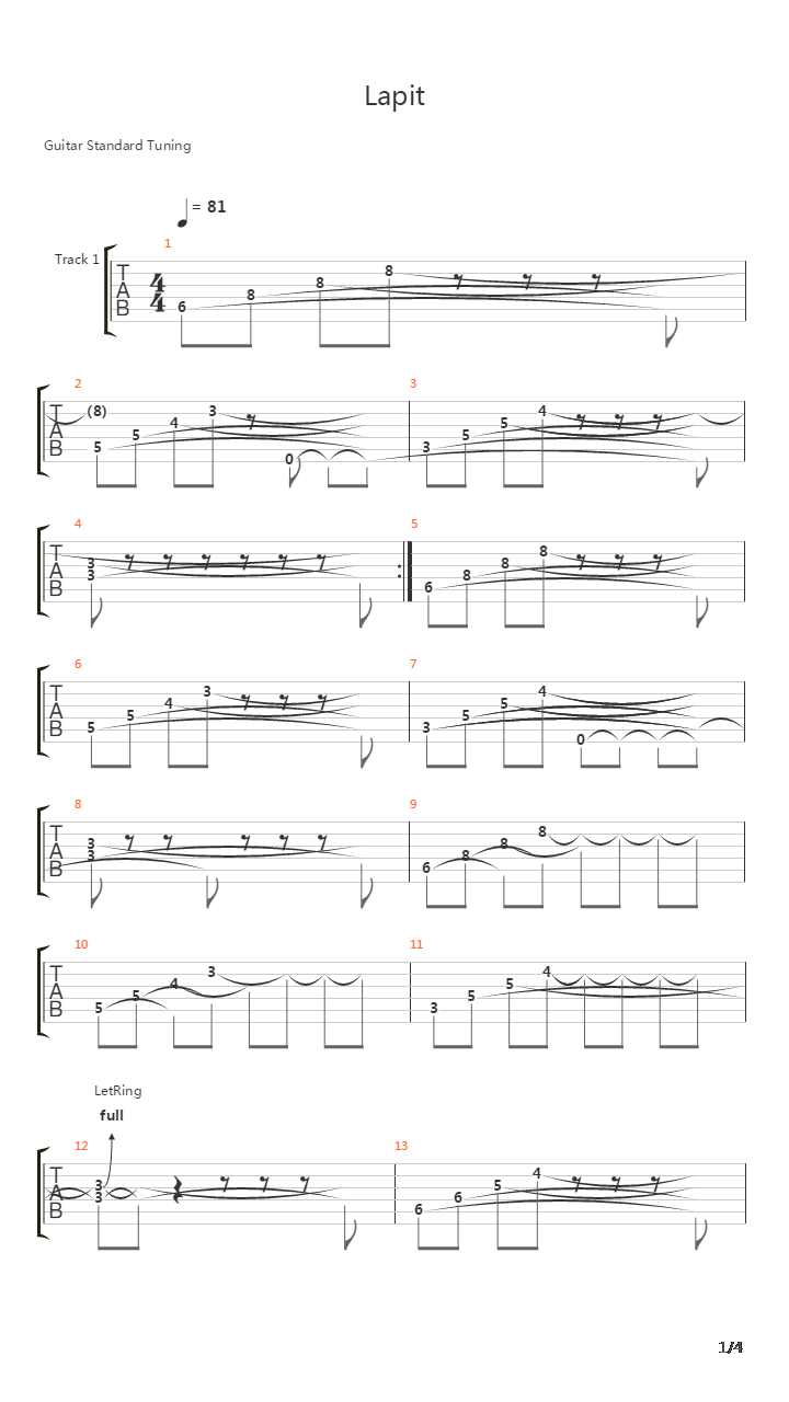 Lapit吉他谱
