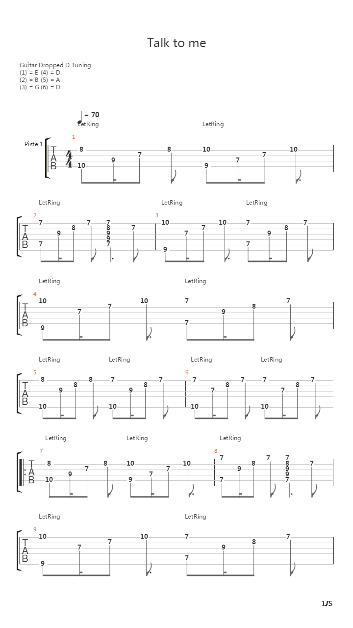 Talk To Me吉他谱
