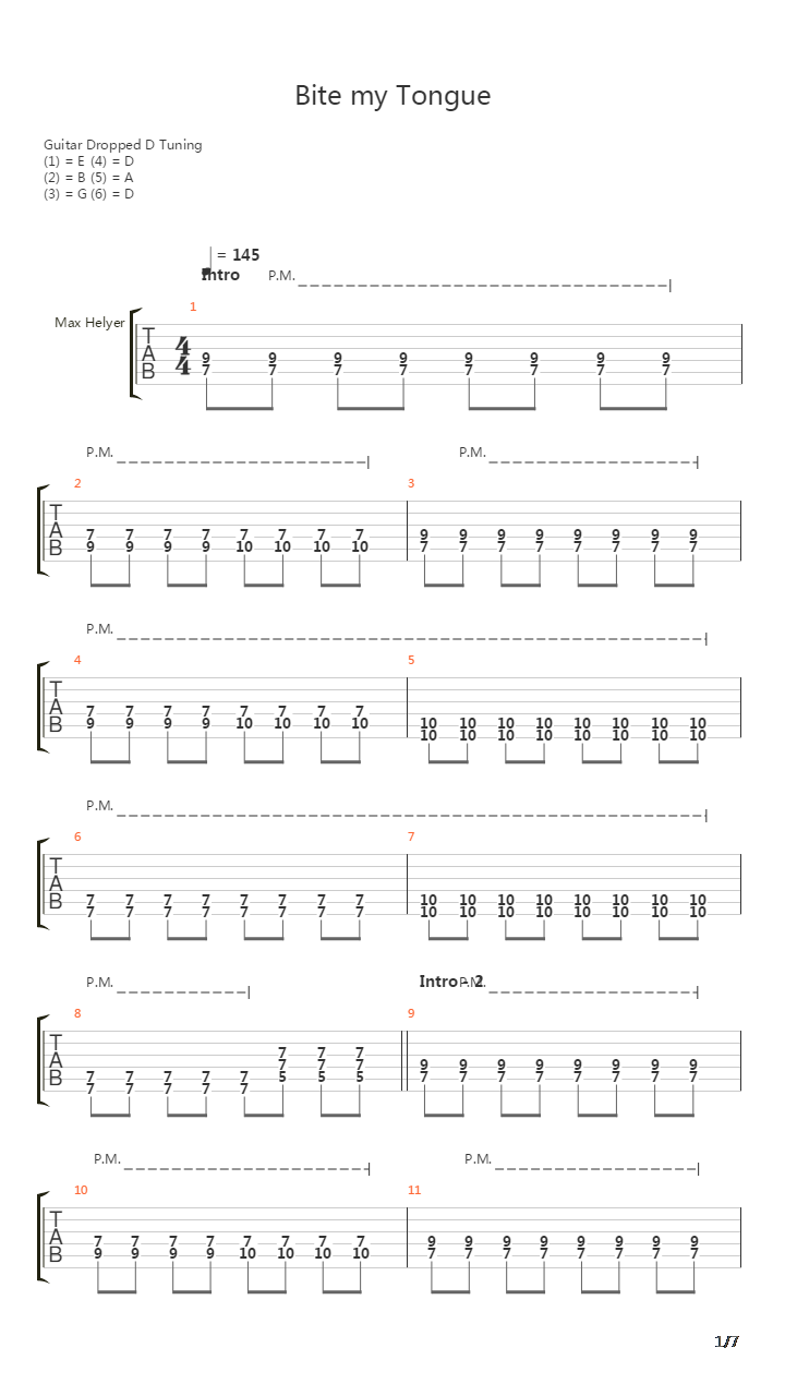 Bite My Tongue吉他谱