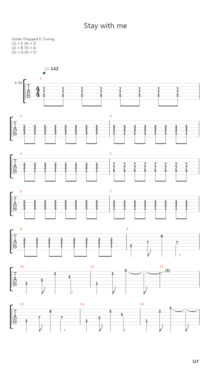 Stay With Me吉他谱