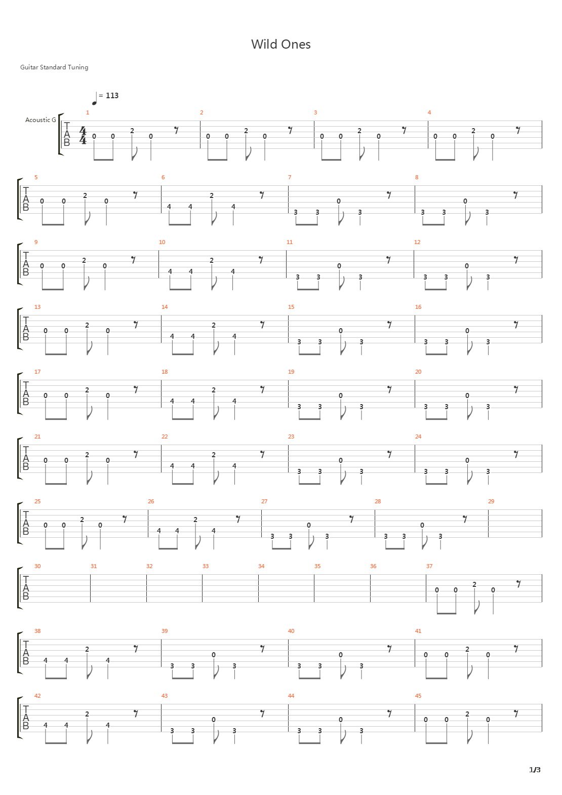 Wild Ones吉他谱