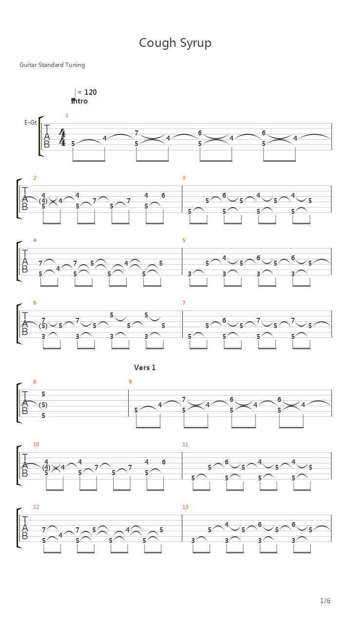 Cough Syrup吉他谱