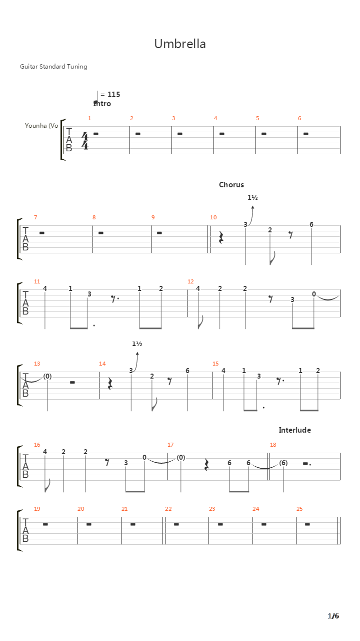Umbrella吉他谱