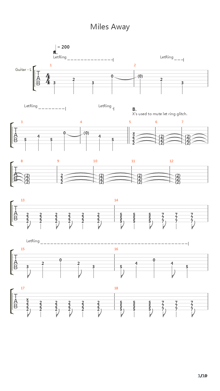 Miles Away吉他谱