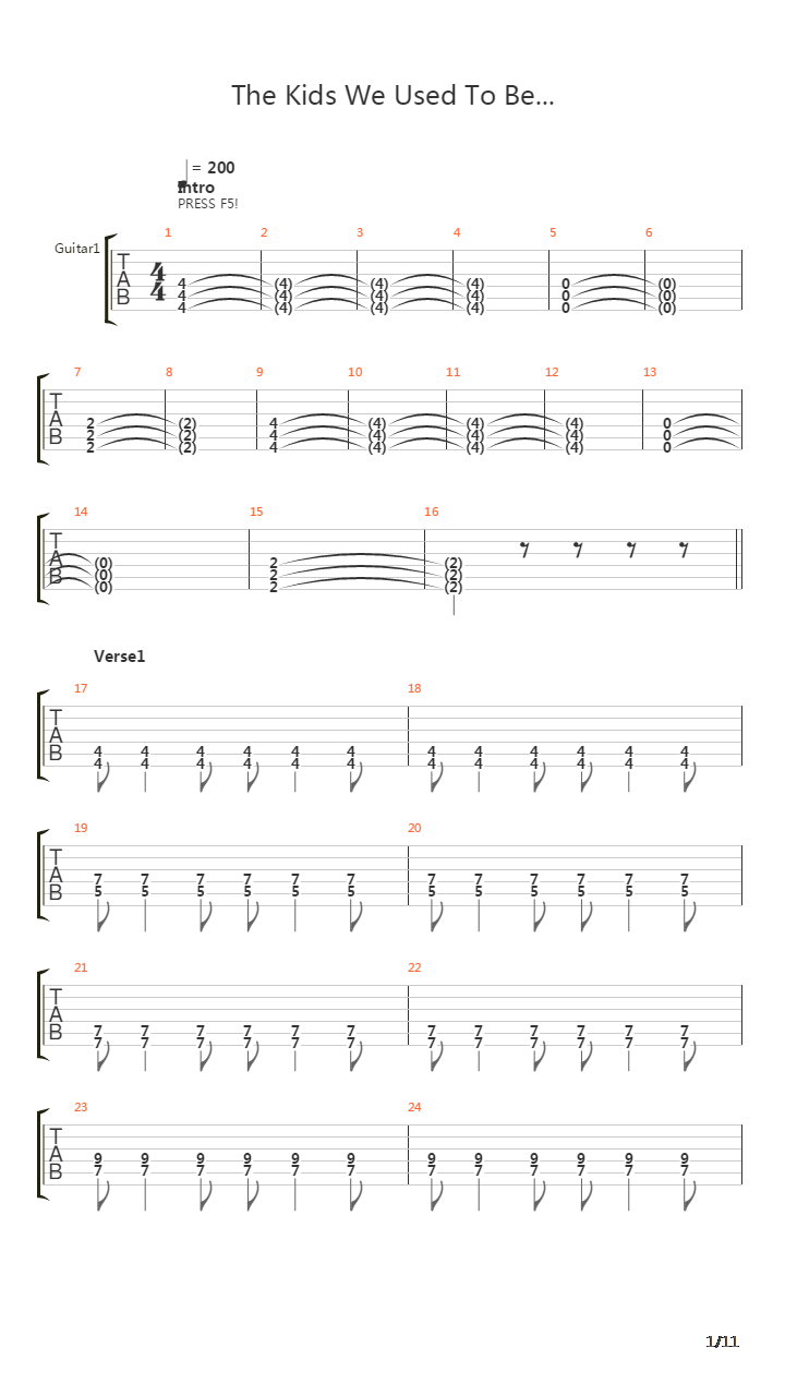 The Kids We Used To Be吉他谱