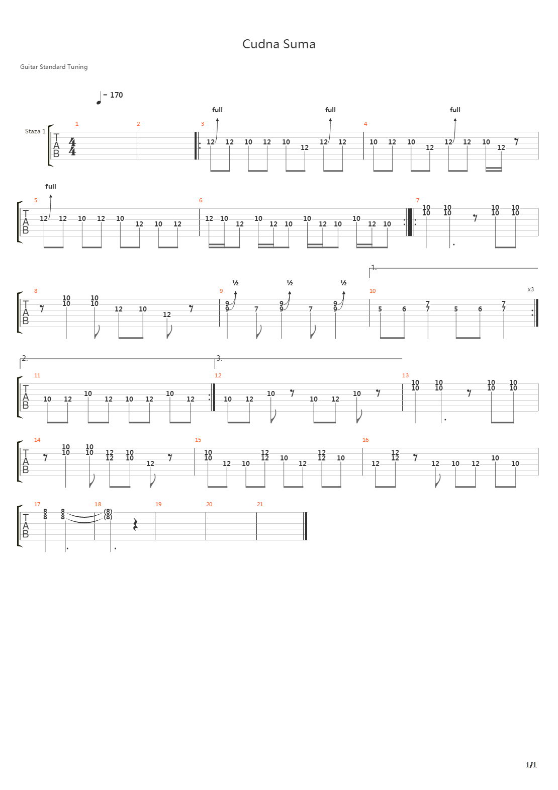 Cudna Suma吉他谱