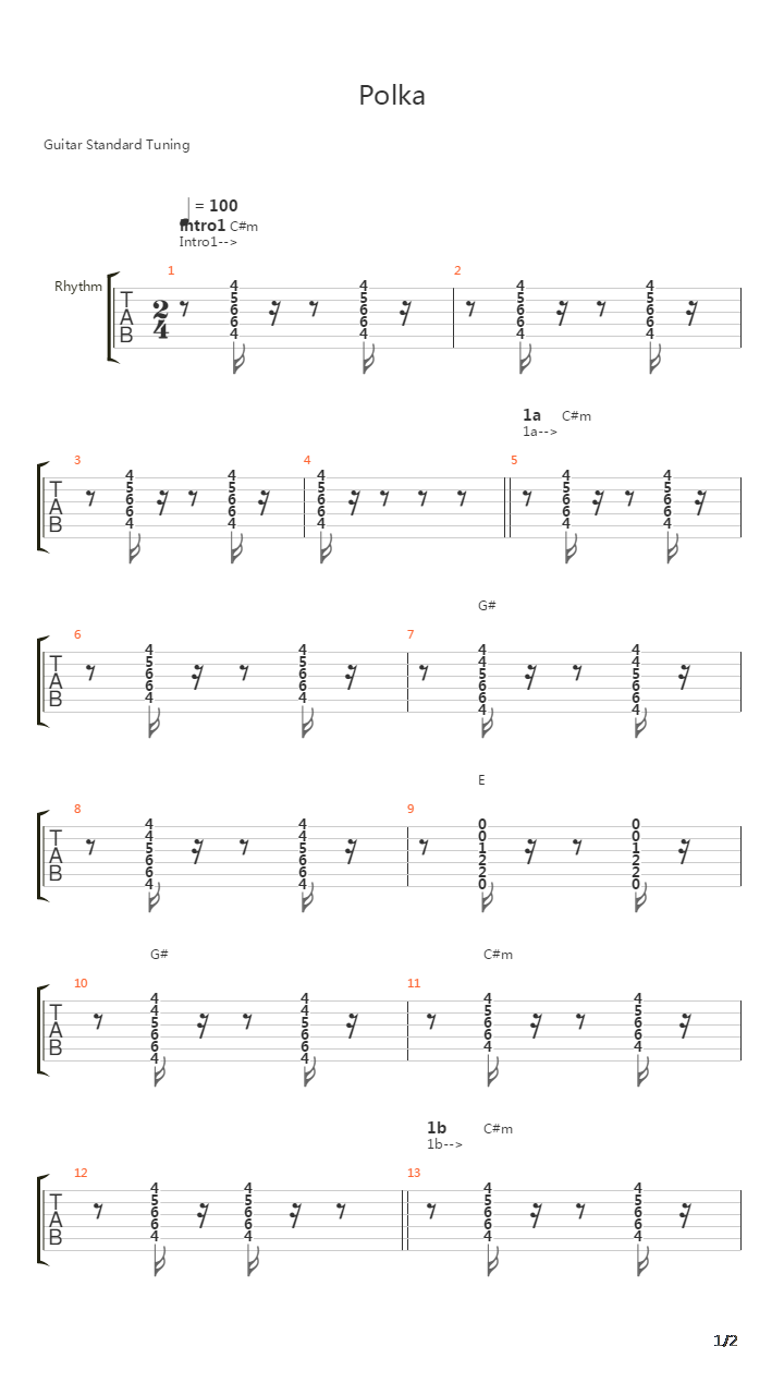 Polka吉他谱