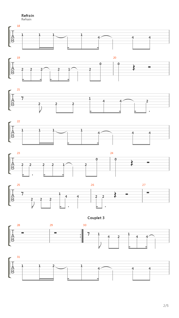 Larsen吉他谱