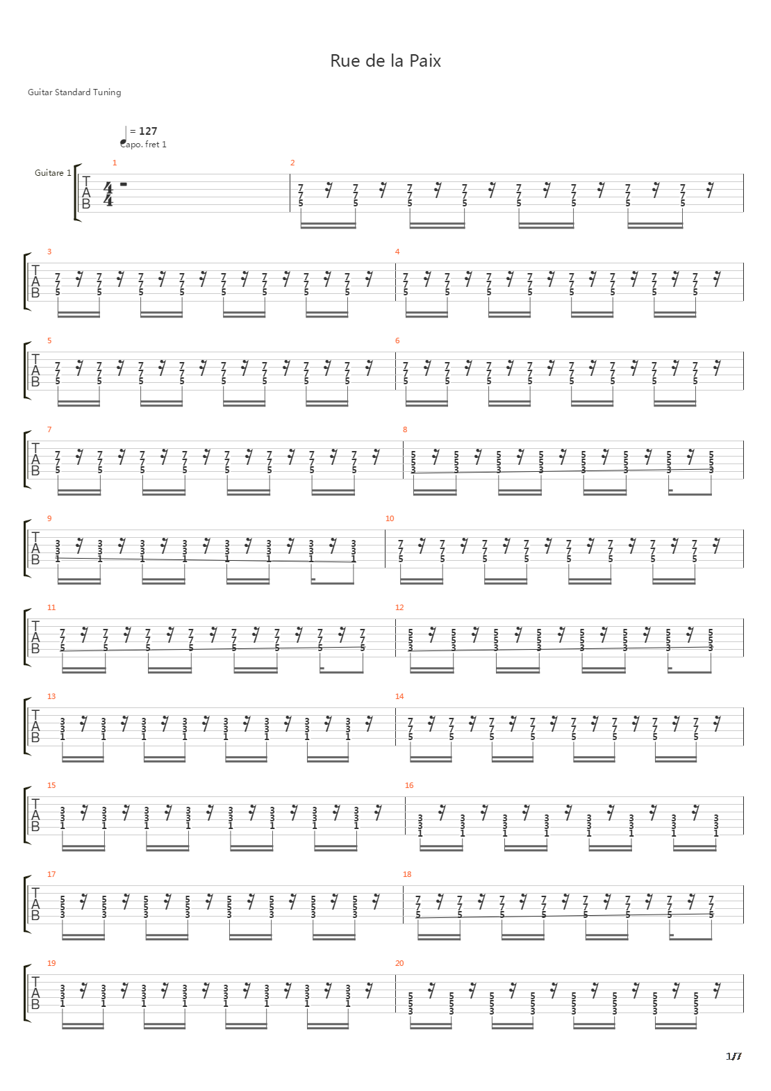 Rue De La Paix吉他谱