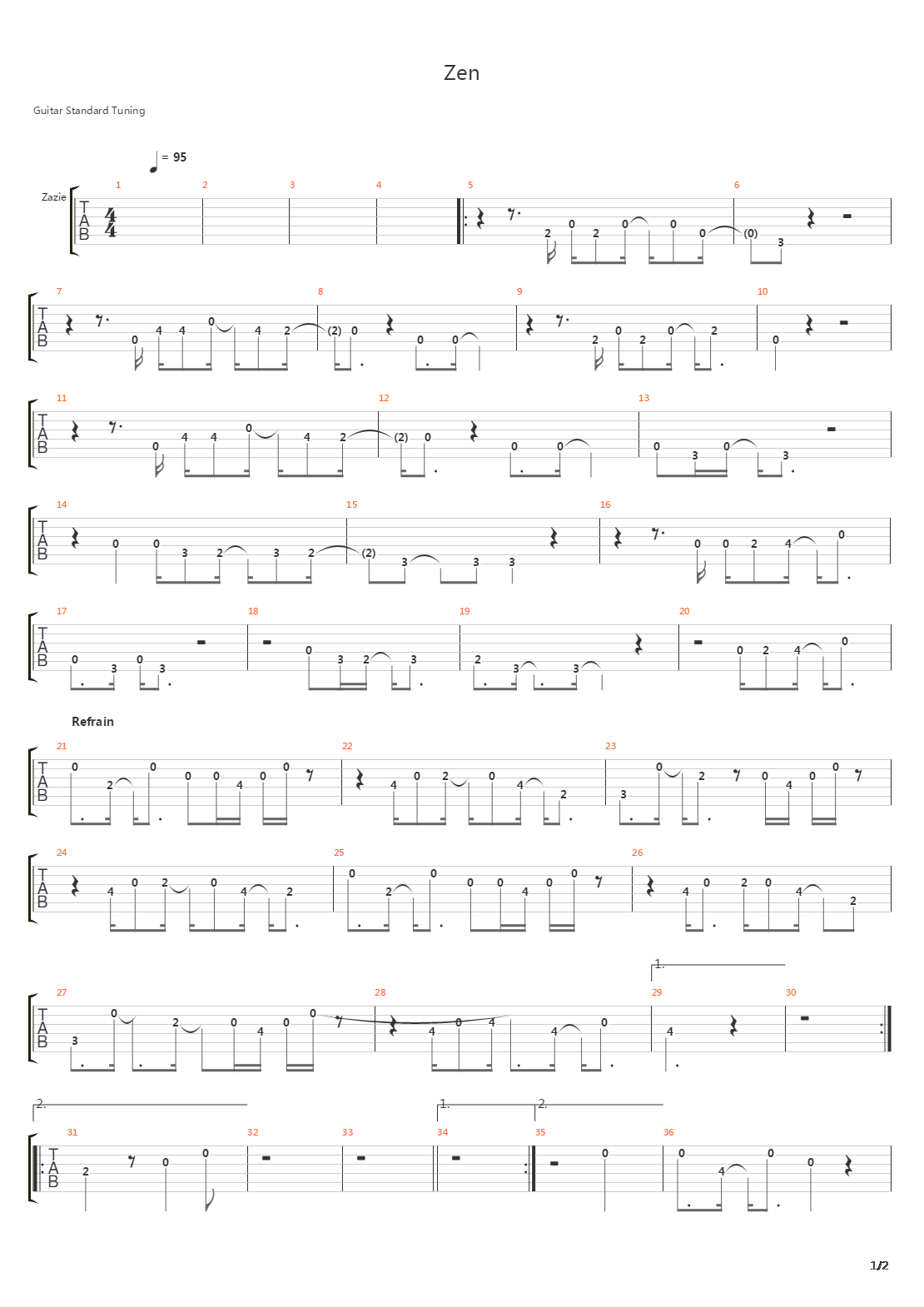 Zen吉他谱