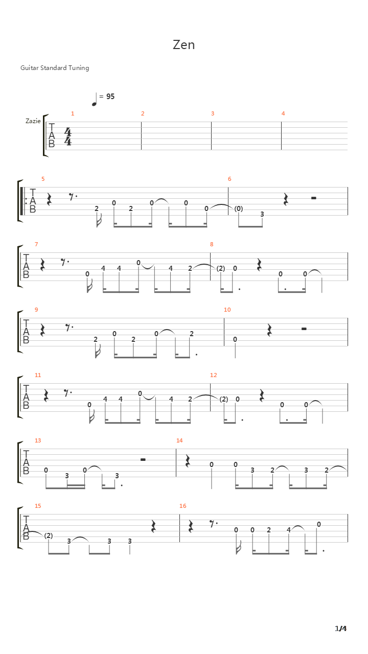 Zen吉他谱