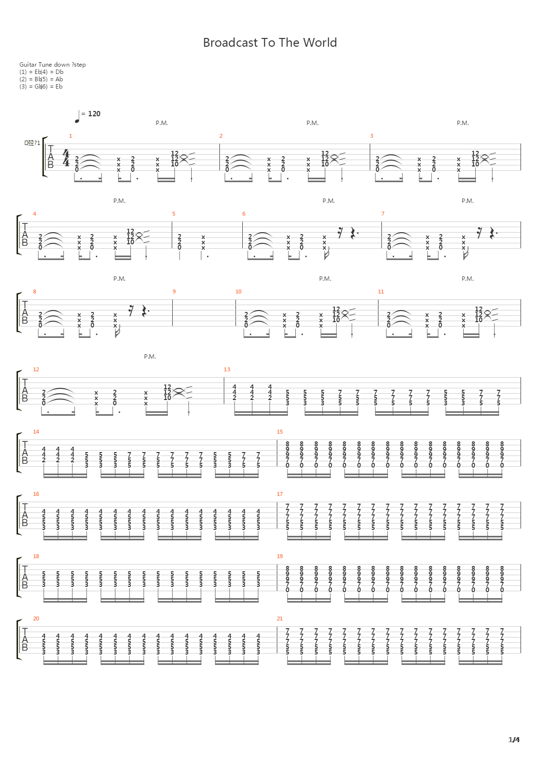 Broadcast To The World吉他谱