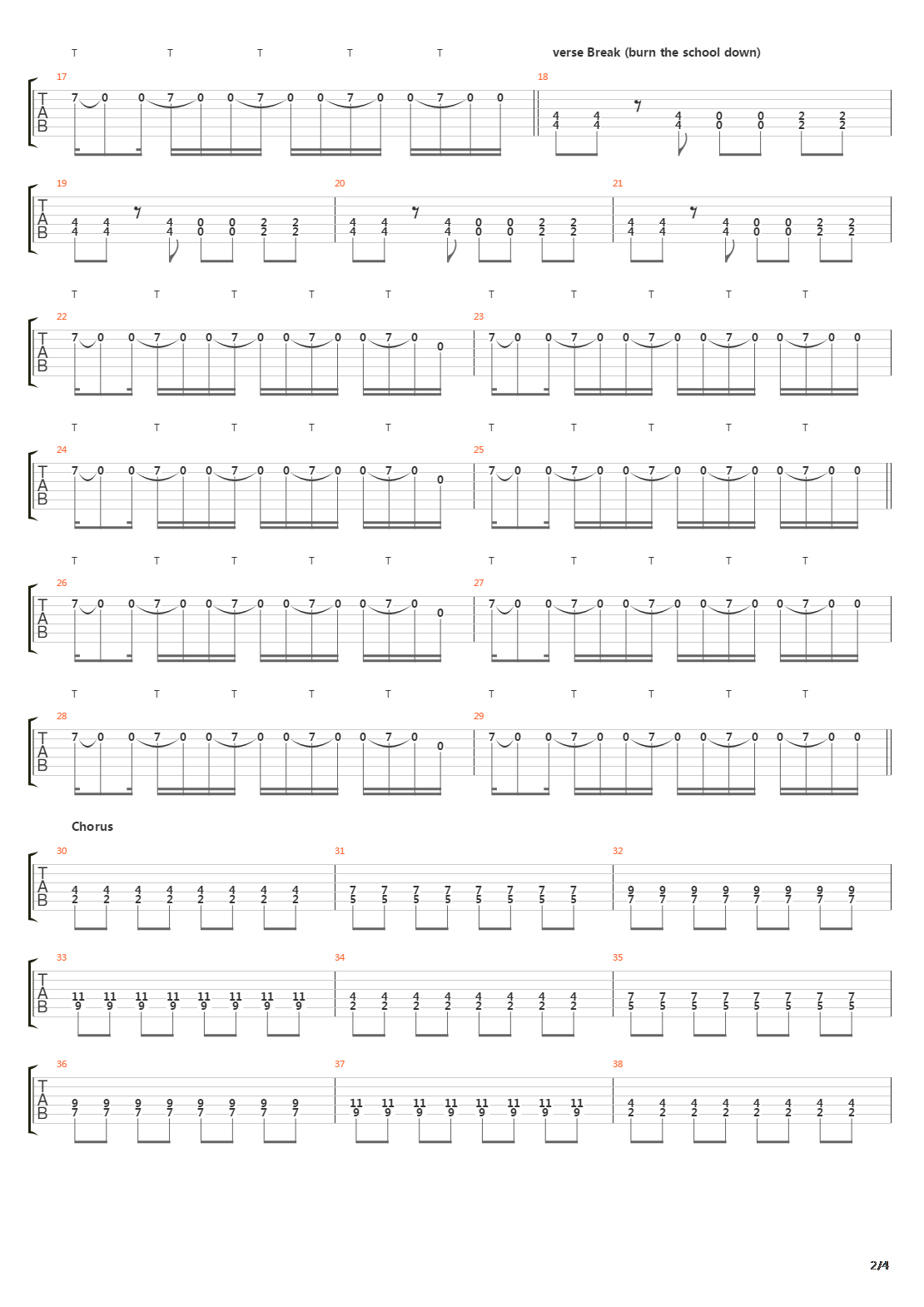 Burn The School Down吉他谱