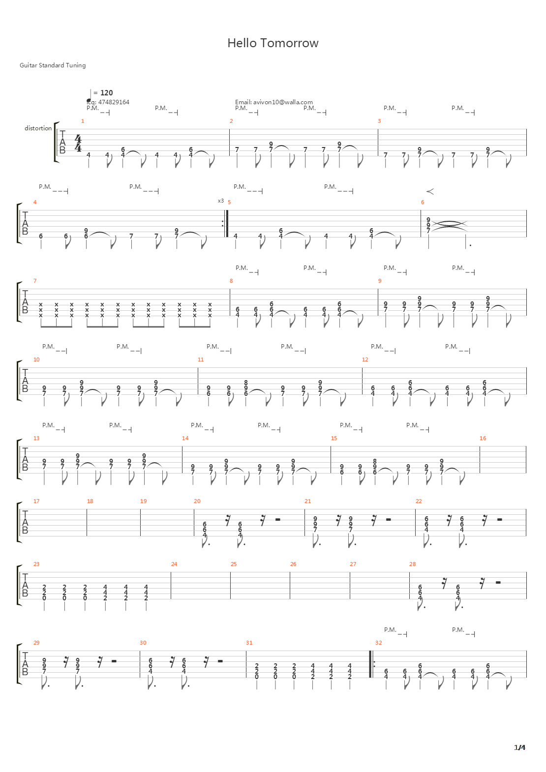 Hello Tomorrow吉他谱