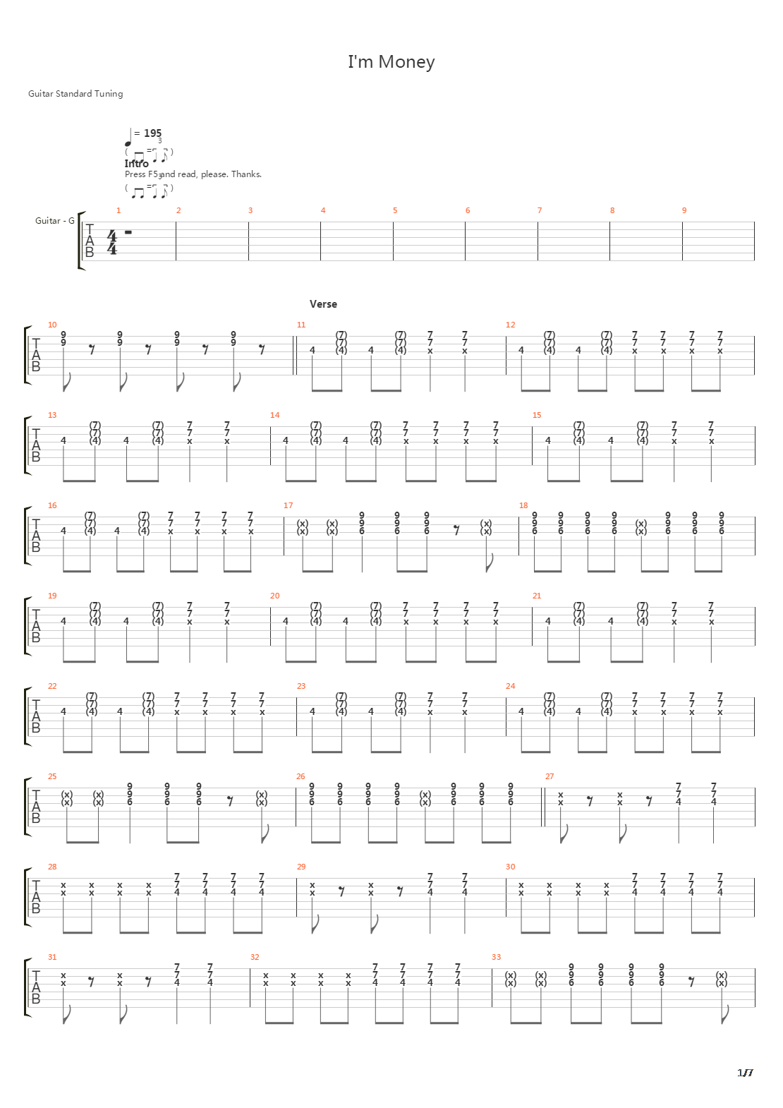 Im Money吉他谱