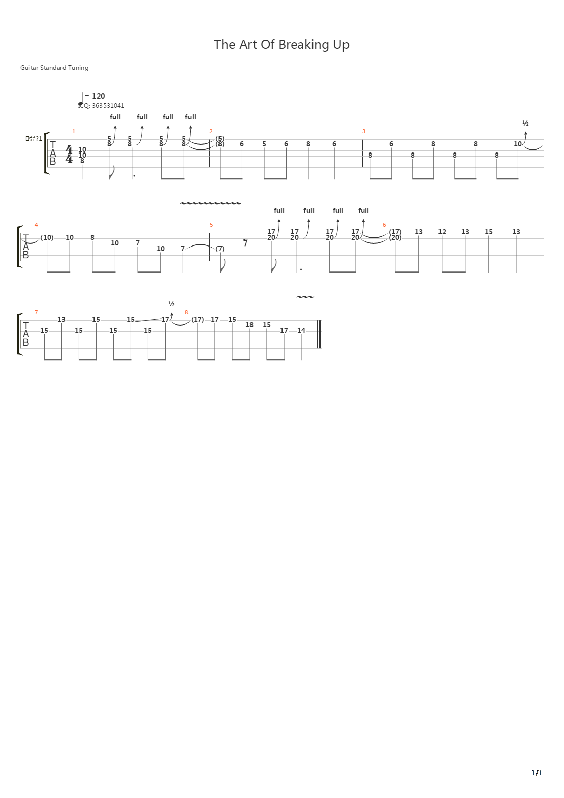 The Art Of Breaking Up吉他谱