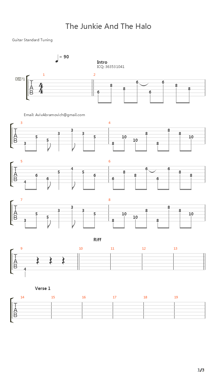 The Junkie And The Halo吉他谱