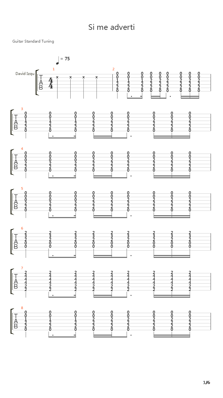 Si Me Adverti吉他谱