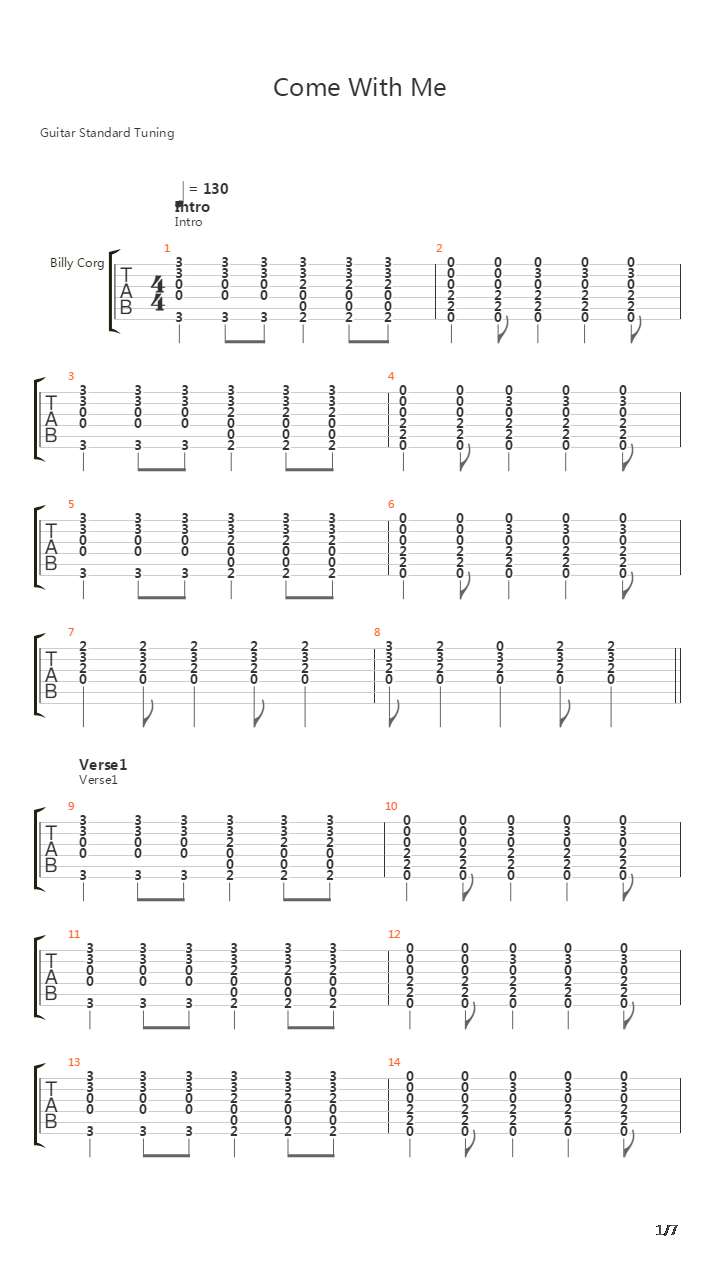 Come With Me吉他谱