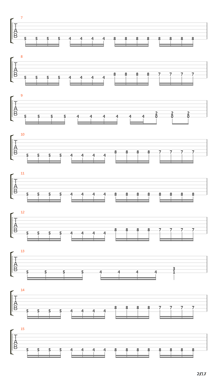 Deduced To Overkill吉他谱