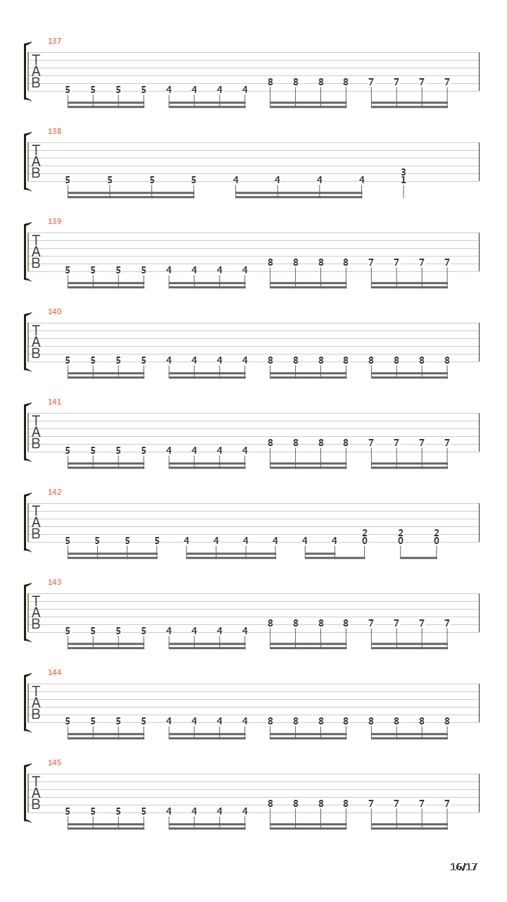 Deduced To Overkill吉他谱