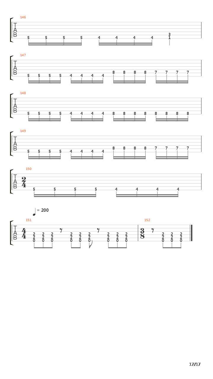 Deduced To Overkill吉他谱