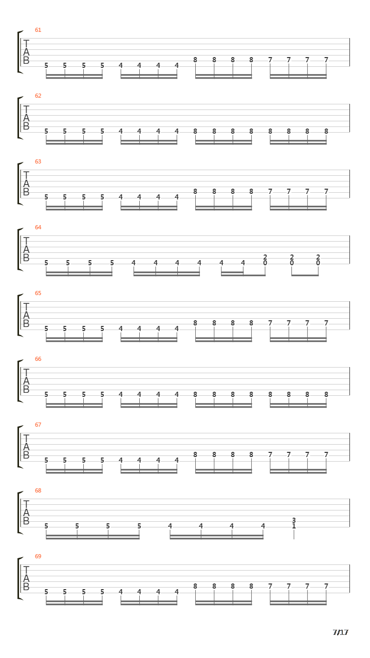 Deduced To Overkill吉他谱