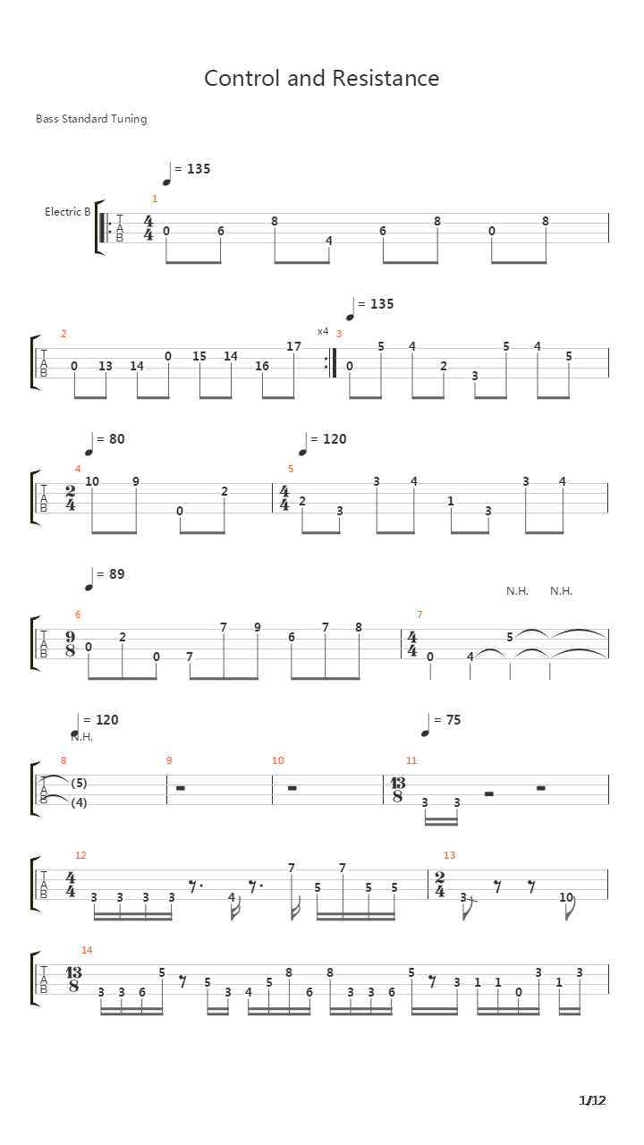 Control And Resistance吉他谱