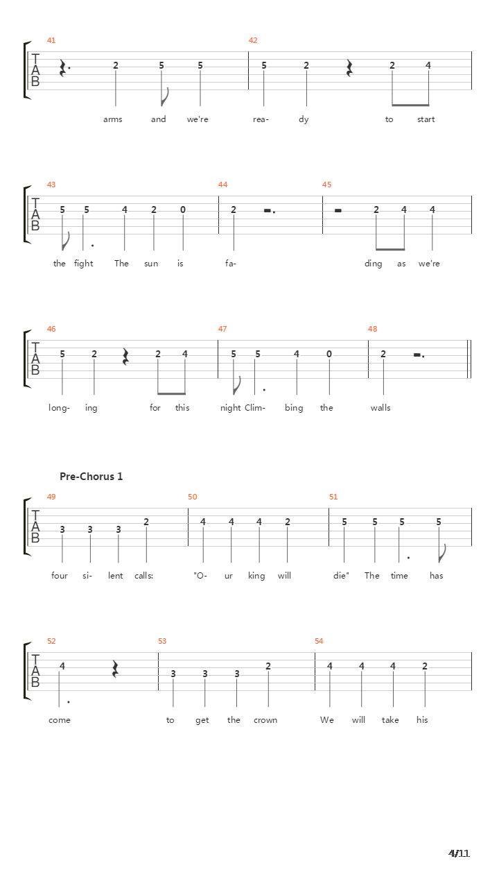 Kings will fall吉他谱