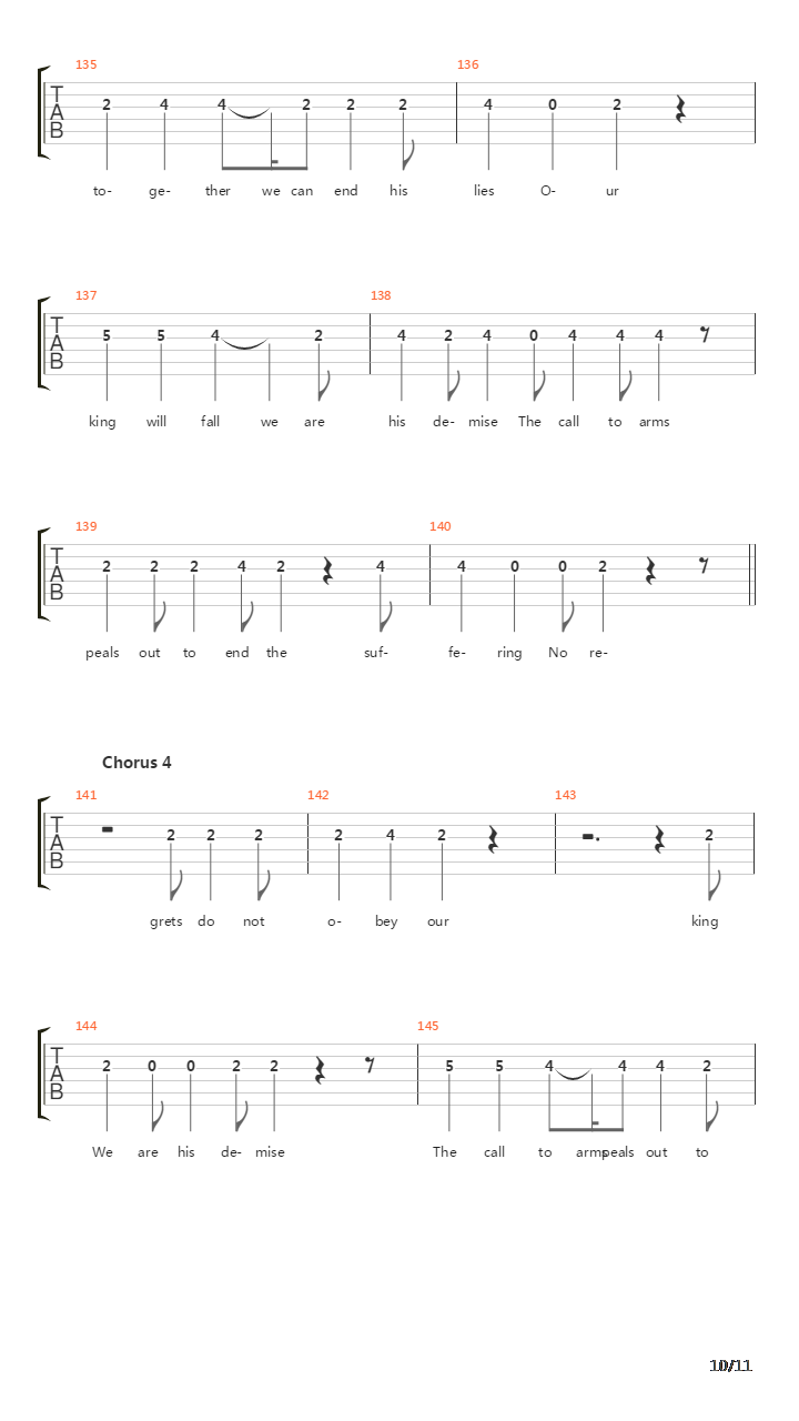 Kings will fall吉他谱