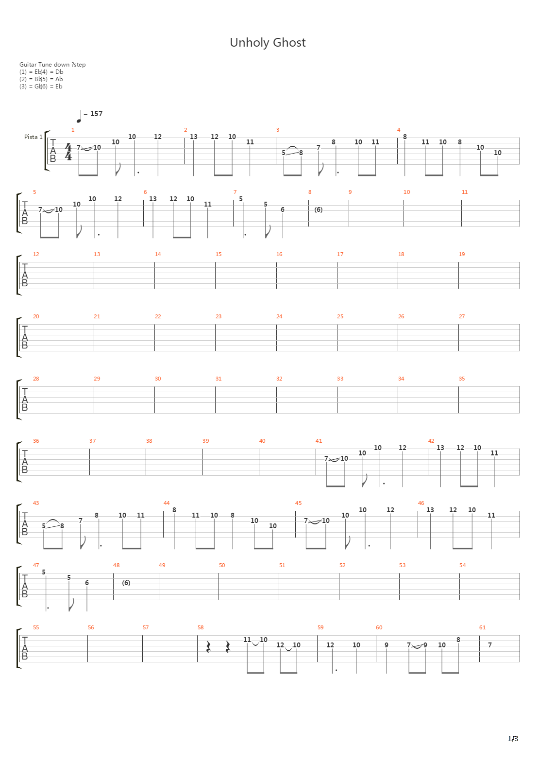 Unholy Ghost吉他谱