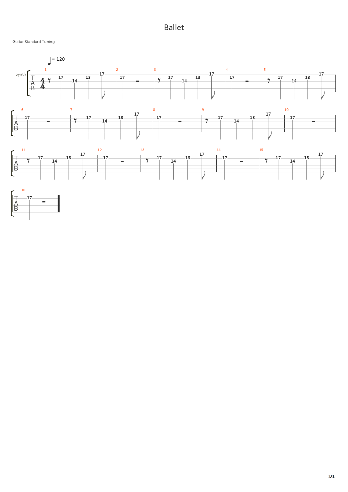 Ballet吉他谱