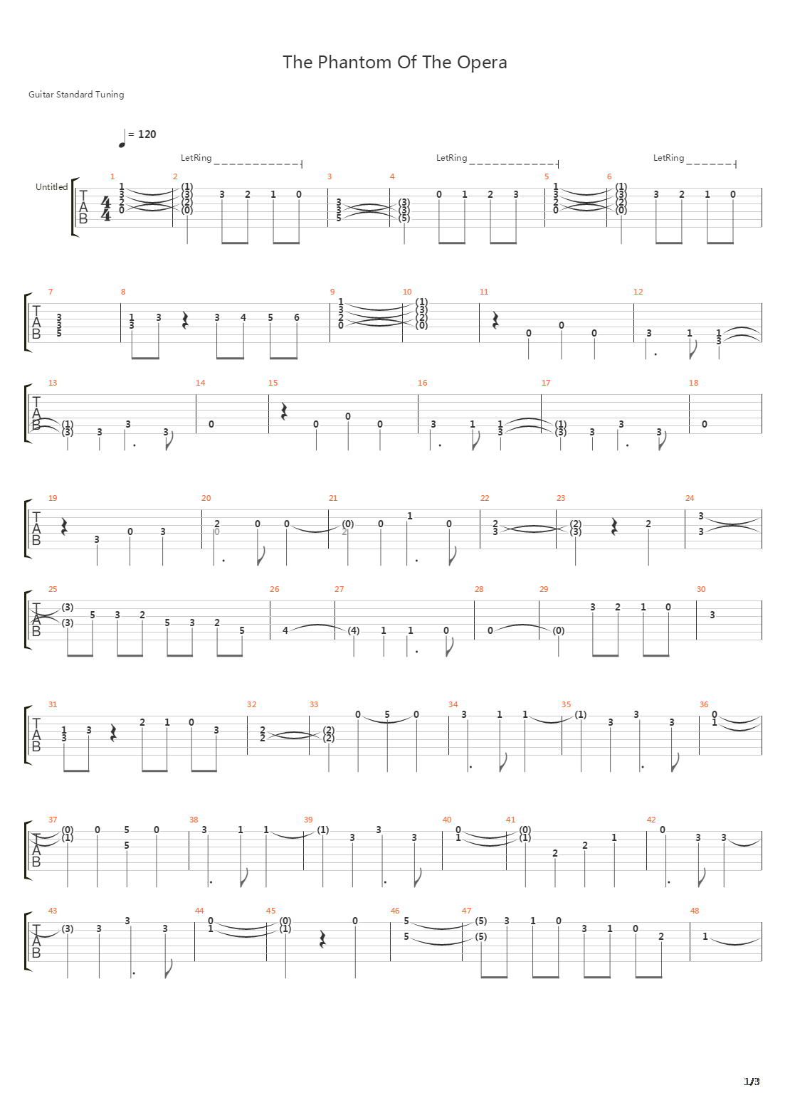 Phantom Of The Opera吉他谱