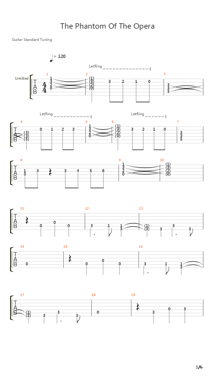 Phantom Of The Opera吉他谱