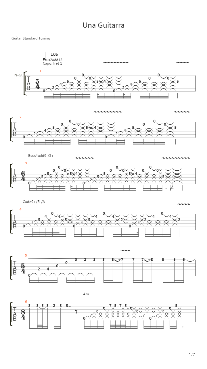 Una Guitarra吉他谱