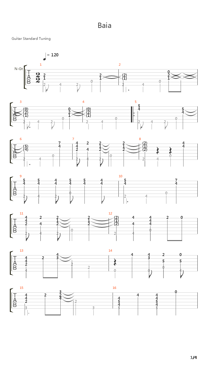 Baia吉他谱