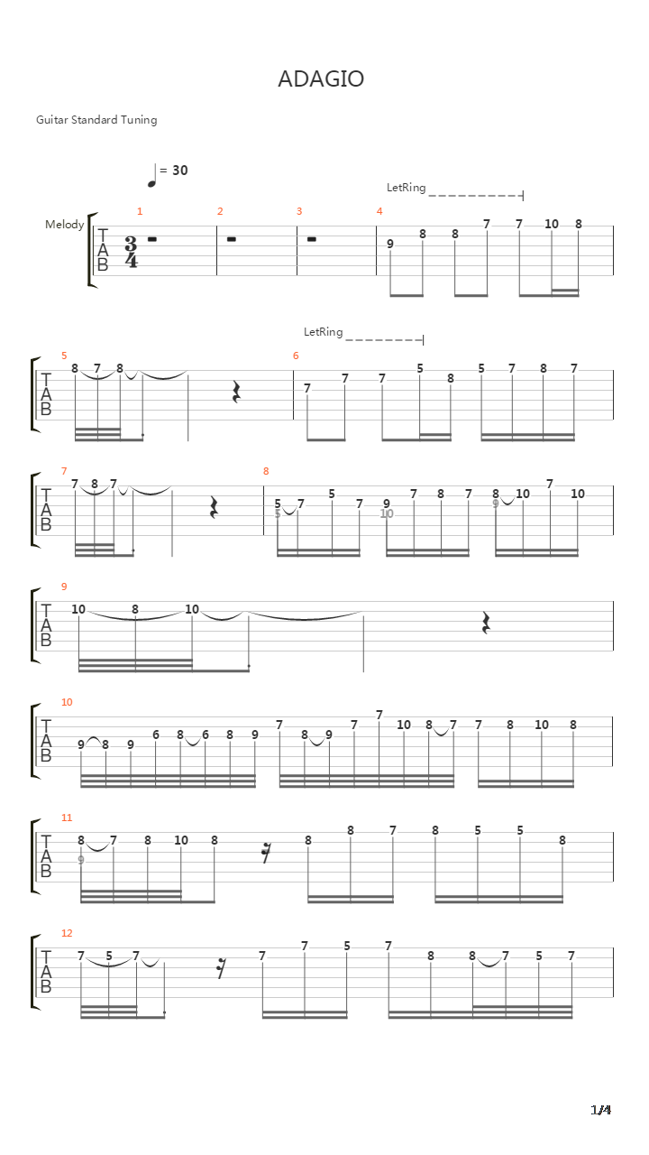 Adagio吉他谱