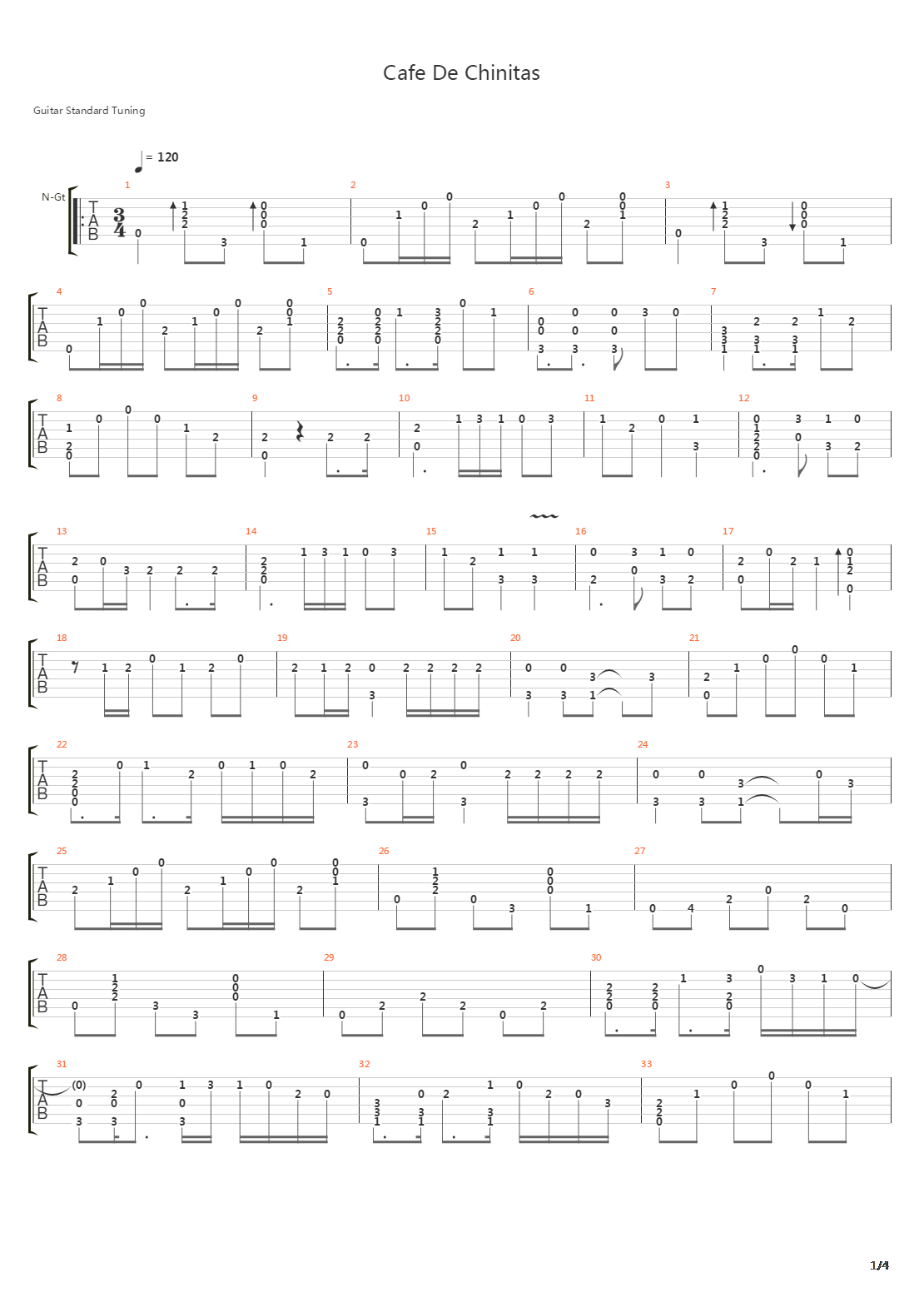 cafe de chintas吉他谱