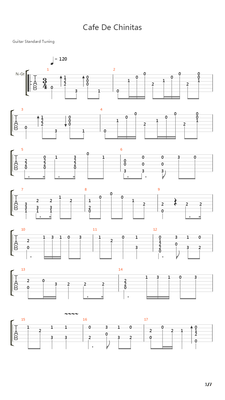 Cafe de Chintas吉他谱