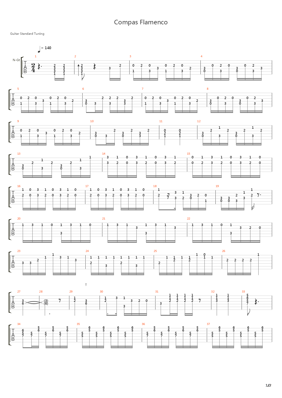 Compas Flamenco吉他谱