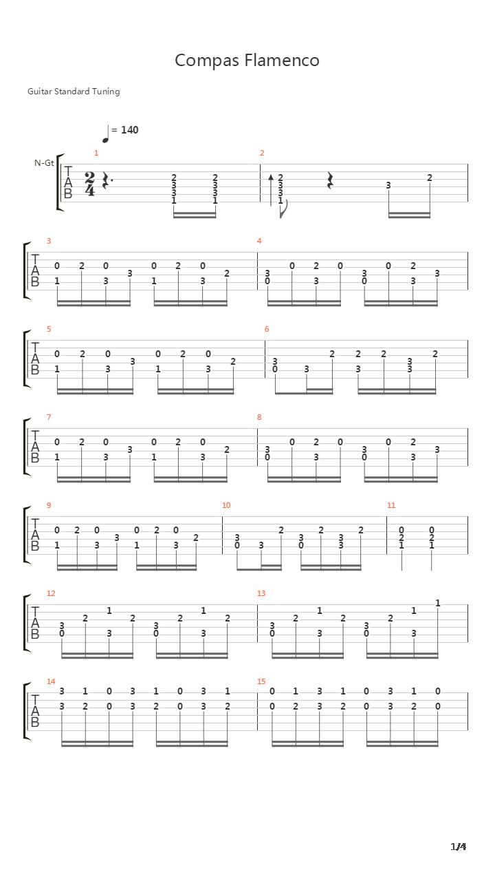 Compas Flamenco吉他谱