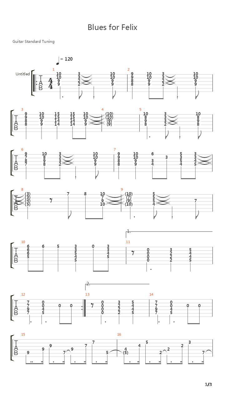 Blues For Felix吉他谱