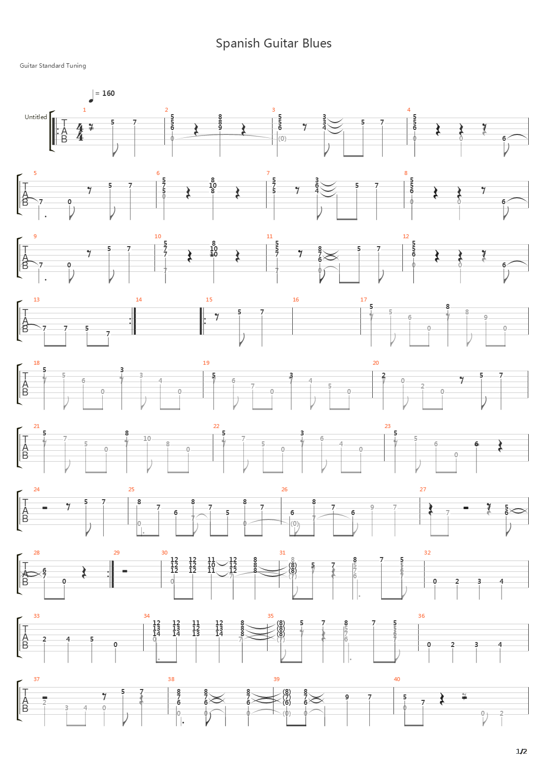 Spanish Guitar Blues吉他谱