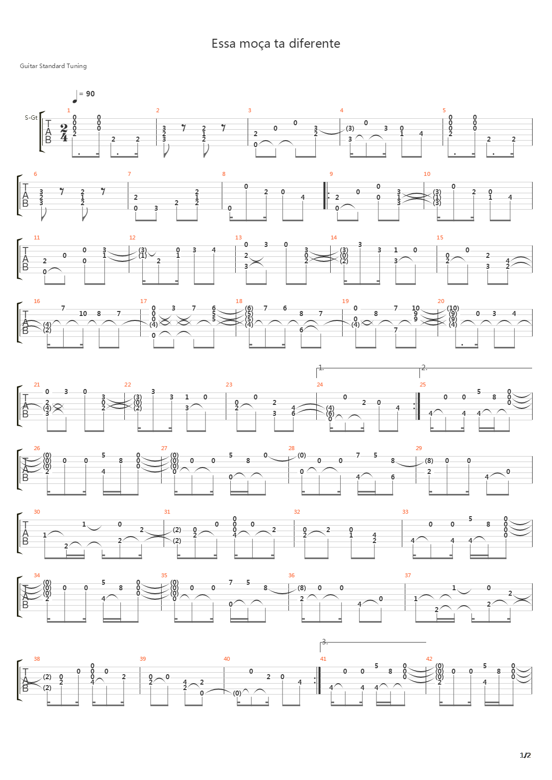 Essa mo a ta diferente吉他谱